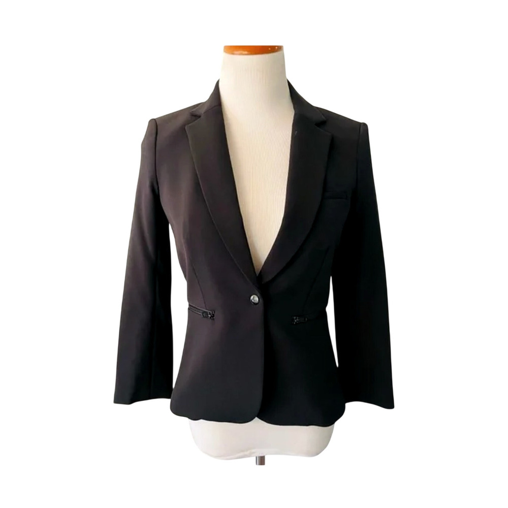 Veronica Beard 2 Core Schoolboy $645 Scuba Dickey Jacket Fitted Blazer Black NWT - Picture 3 of 15